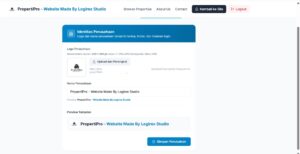 Pengaturan identitas perusahaan pada dashboard website properti