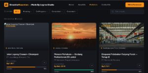 Portofolio proyek konstruksi dengan filter status pekerjaan
