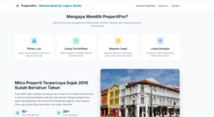 Halaman profil perusahaan pada website agen properti