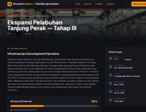 Halaman detail proyek pada website perusahaan konstruksi
