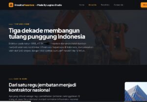 Halaman profil perusahaan pada website konstruksi