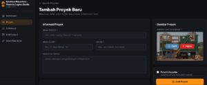 Form tambah proyek baru pada admin panel konstruksi