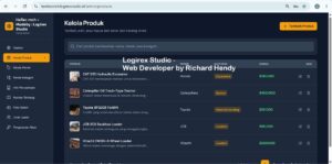 Kelola Produk Melalui Admin Dashboard Dashboard admin untuk mengelola produk website katalog industri