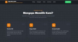 Landing Page Website Perusahaan Besi Baja Landing page website company profile besi baja